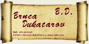 Brnča Dukatarov vizit kartica